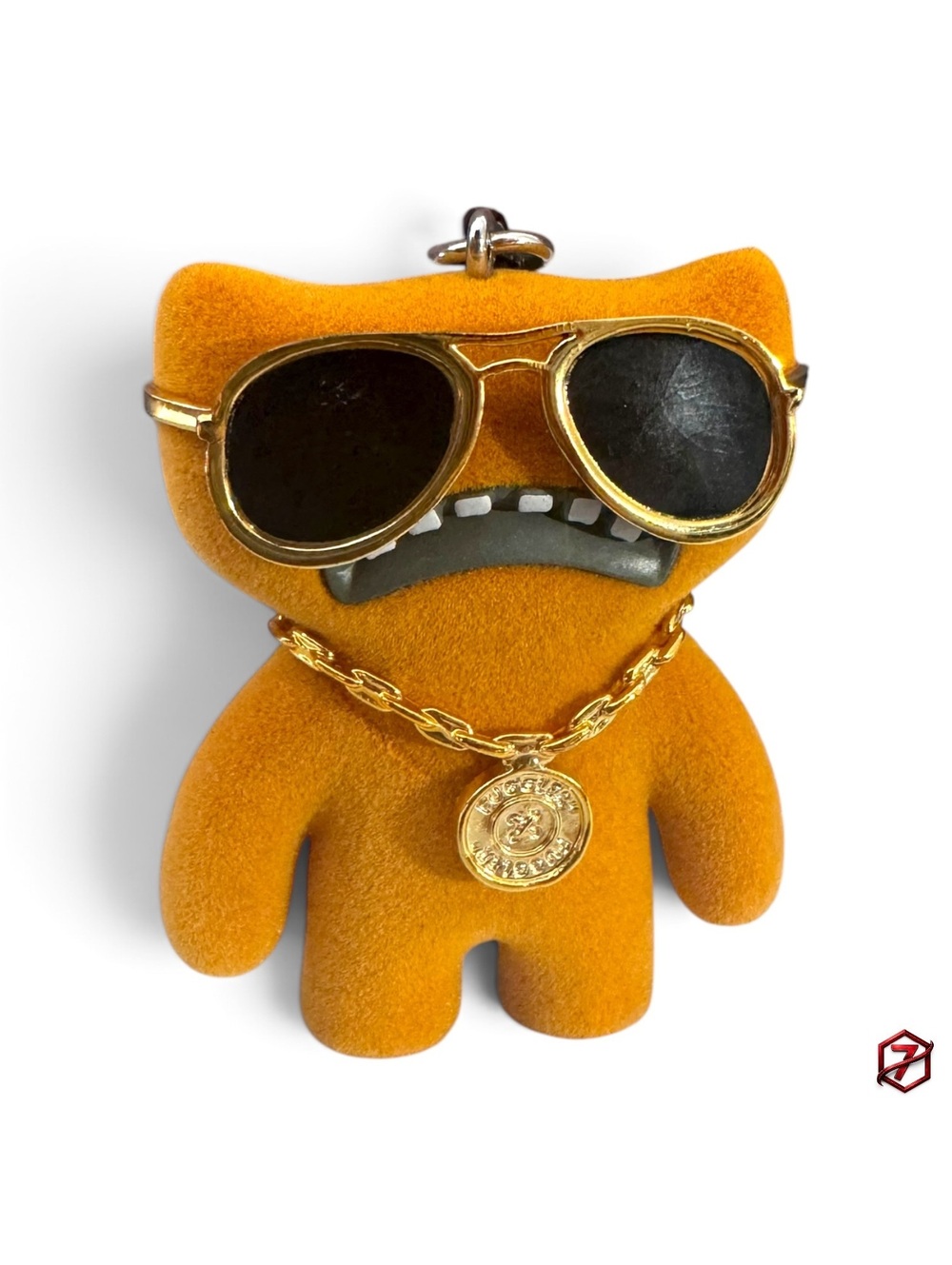 Fuggler Grump Grumps Gold Edition Catch Me Flocked Keychain Brown